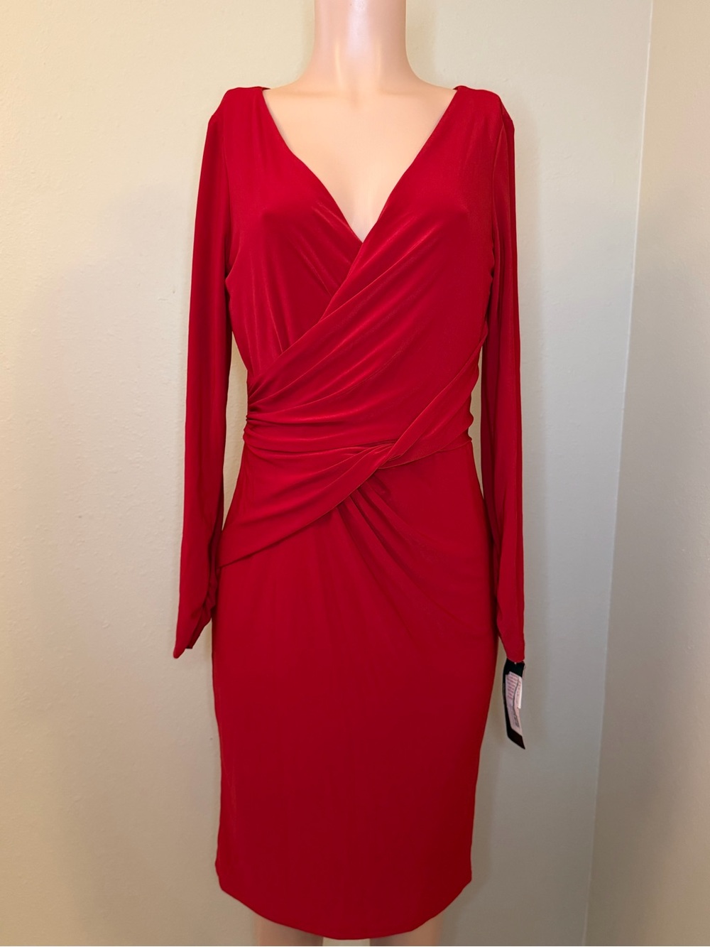 Ralph Lauren Red Dress Size 10 Long Sleeve